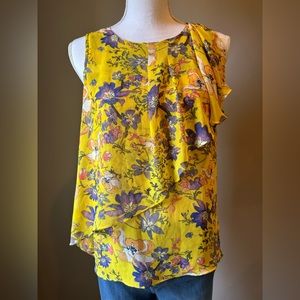 Anthropologie - Yellow & Blue Floral Tank Top, 6
